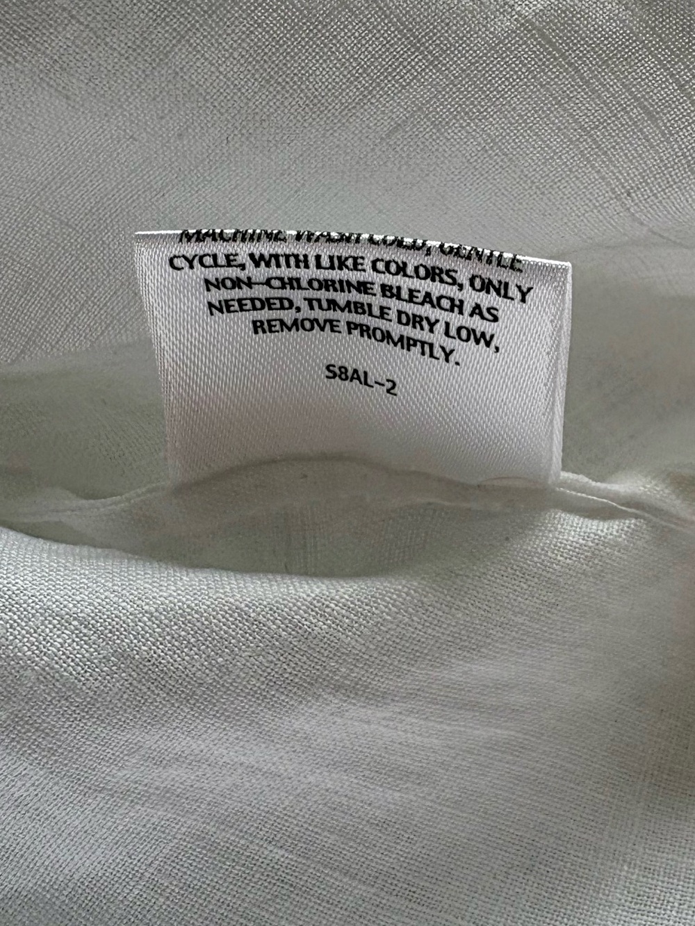 Eileen Fisher Irish Linen Tunic White Mother of Pearl Buttons Classy Elevated L - Picture 8 of 9